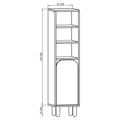 Vaisselier cuisine effet bois 3 portes anthracites VAREN