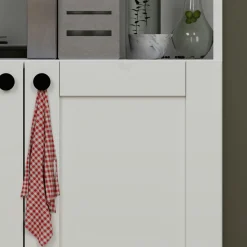 Vaisselier de cuisine blanc 4 portes 1 niche rangement VAREN