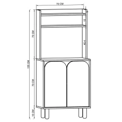 Vaisselier de cuisine blanc 3 portes courbes VAREN