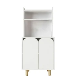 Vaisselier de cuisine blanc 2 portes courbes VAREN