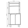 Vaisselier de cuisine 2 portes courbes blanches VAREN