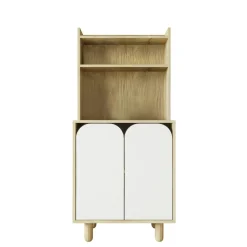 Vaisselier de cuisine 2 portes courbes blanches VAREN