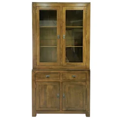 Vaisselier vitrée buffet hévéa 110x205cm HELENA