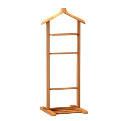 Valet de chambre bois clair avec plateau vide-poches SITIA