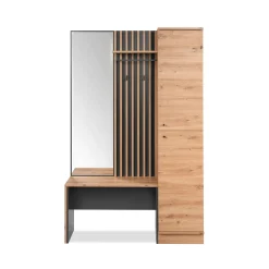 Vestiaire d'entrée moderne 1 porte 1 banc 1 miroir ALVA