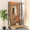 Vestiaire d'entrée rustique chic 1 rangement bas 1 étagère JENA