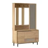 Vestiaire d'entrée scandinave 5 patères rangements bas JENA