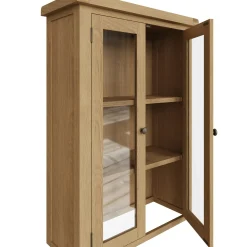Vitrine en bois clair PUERTO (uniquement pour Petit buffet en bois clair 85 cm PUERTO)