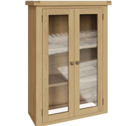 Vitrine en bois clair PUERTO (uniquement pour Petit buffet en bois clair 85 cm PUERTO)