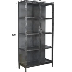 Vitrine industrielle métal verre ROADIES