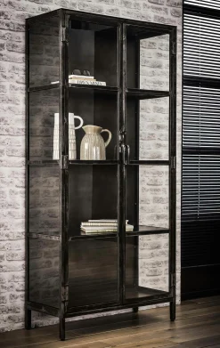 Vitrine industrielle métal verre ROADIES