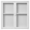 Vitrine murale blanche métal verre 2 portes 80 cm ODENSE
