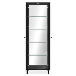 Vitrine noire 2 portes 1 miroir RAVEN