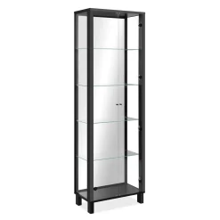 Vitrine noire 2 portes 1 miroir RAVEN